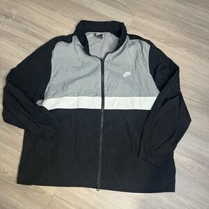 Nike Windbreaker Hoodie Jacket Mens 4XL Full Zip Mesh Lined Pockets ColorBlock